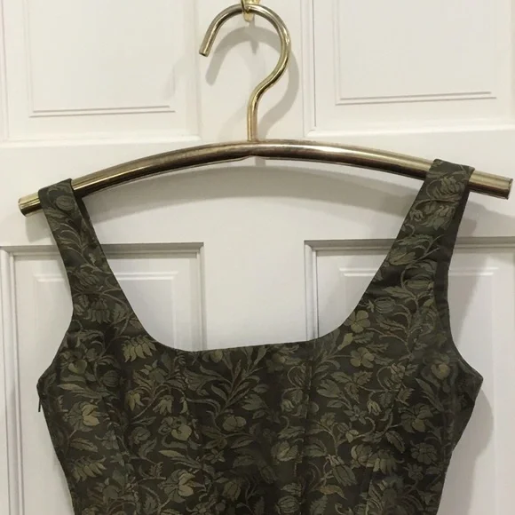 Ralph Lauren black label bustier in olive pattern silk - Picture 6 of 8